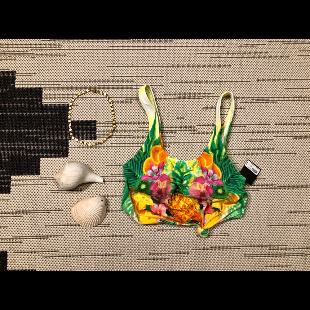 NWT PINK VS | PINEAPPLE SWIM TOP.